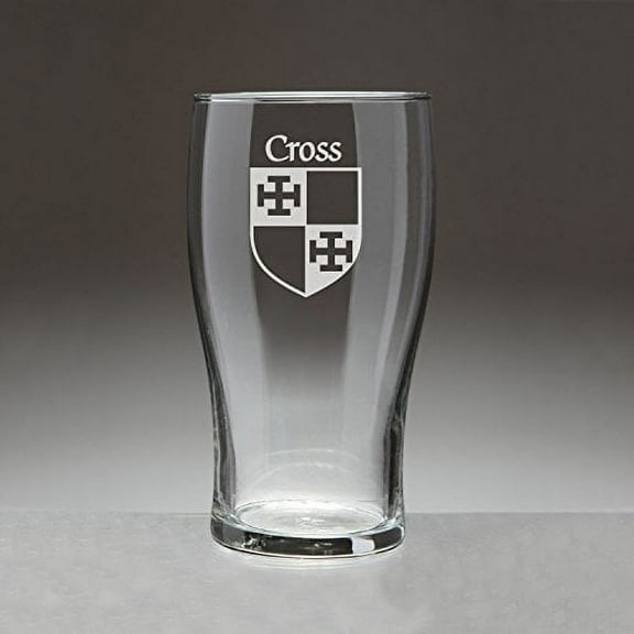 Cross Irish Coat of Arms Tavern Glasses - Set of 4 (Sand Etched)