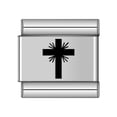 thumbnail image 1 of Cross Italian Charm Links Fit 9mm Bracelet Women Men Stainless Steel Jewelry DIY Making Module Combination Accessories, 1 of 3
