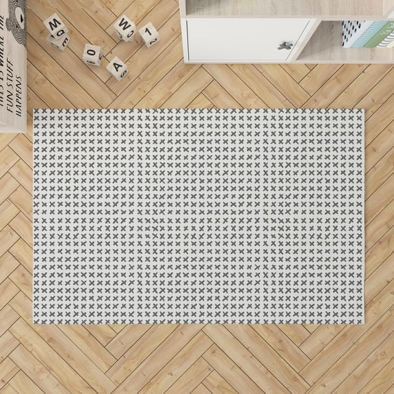 Cross Ivory Charcoal Kids Play Mat