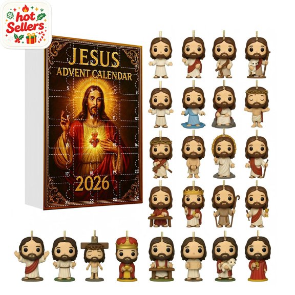 Cross Jesus Christmas Countdown Calendar Religious Acrylic Holiday Decor Calendar with Daily Reflection Compartments for Home Church Desk Decor Spiritual Festive Countdown Gift for Religious Family