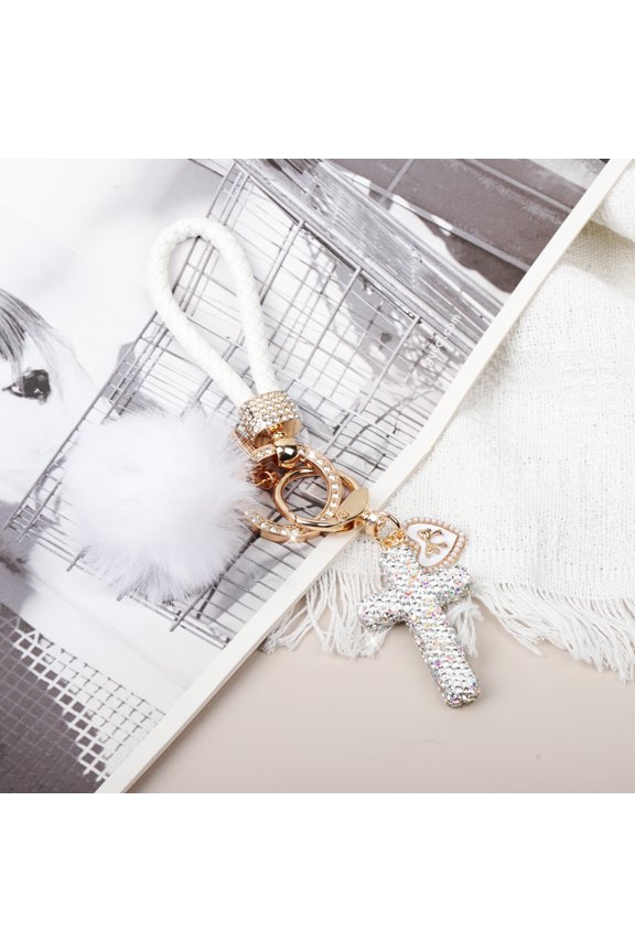 Cross Keychain, Glitter Cross Keys Ring Rhinestones Fashionable Bling Crystal Key Chain for Bag Key Phone Car Accessories