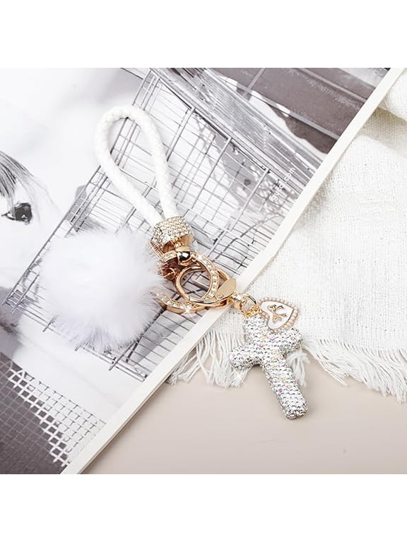 Cross Keychain, Glitter Cross Keys Ring Rhinestones Fashionable Bling Crystal Key Chain for Bag Key Phone Car Accessories