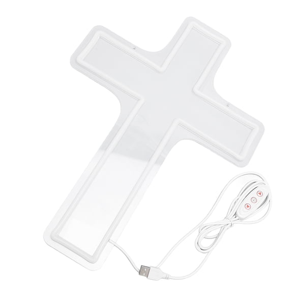 Cross LED Neon Sign for Wall Decor 16 x 12 Inches / 41 x 30 cm USB Powered Dimmable Christian Cross Neon Light Sign for Bedroom Living Room