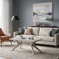 thumbnail image 1 of Cross Leg Rectangular Coffee Table (40in x 20in / 1020mm x 510mm), White Sand Wirebrush, 1 of 5