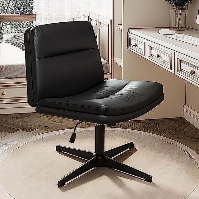 Cross Legged Office Chair,Armless Office Chair Wide Seat Ergonomic Home Office Desk Chair No