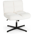 Cross Legged Office Chair Armless Wide Seat Swivel Desk Chair with