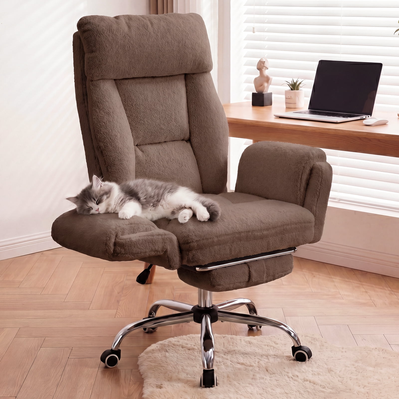 Genpo Cross Legged Office Chair, Criss Cross Desk Chair with Wheels ...