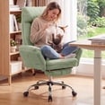 thumbnail image 1 of Genpo Cross Legged Office Chair, Criss Cross Desk Chair with Wheels, Green Teddy Fleece Big and Tall Reclining Office Chair 500lbs with Foot Rest, Reversible Armrests & Wide Seat, 1 of 6