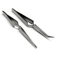thumbnail image 1 of Cross Lock Tweezer Set 100mm Short Self Closing Holding Bent Straight Tweezers, 1 of 4