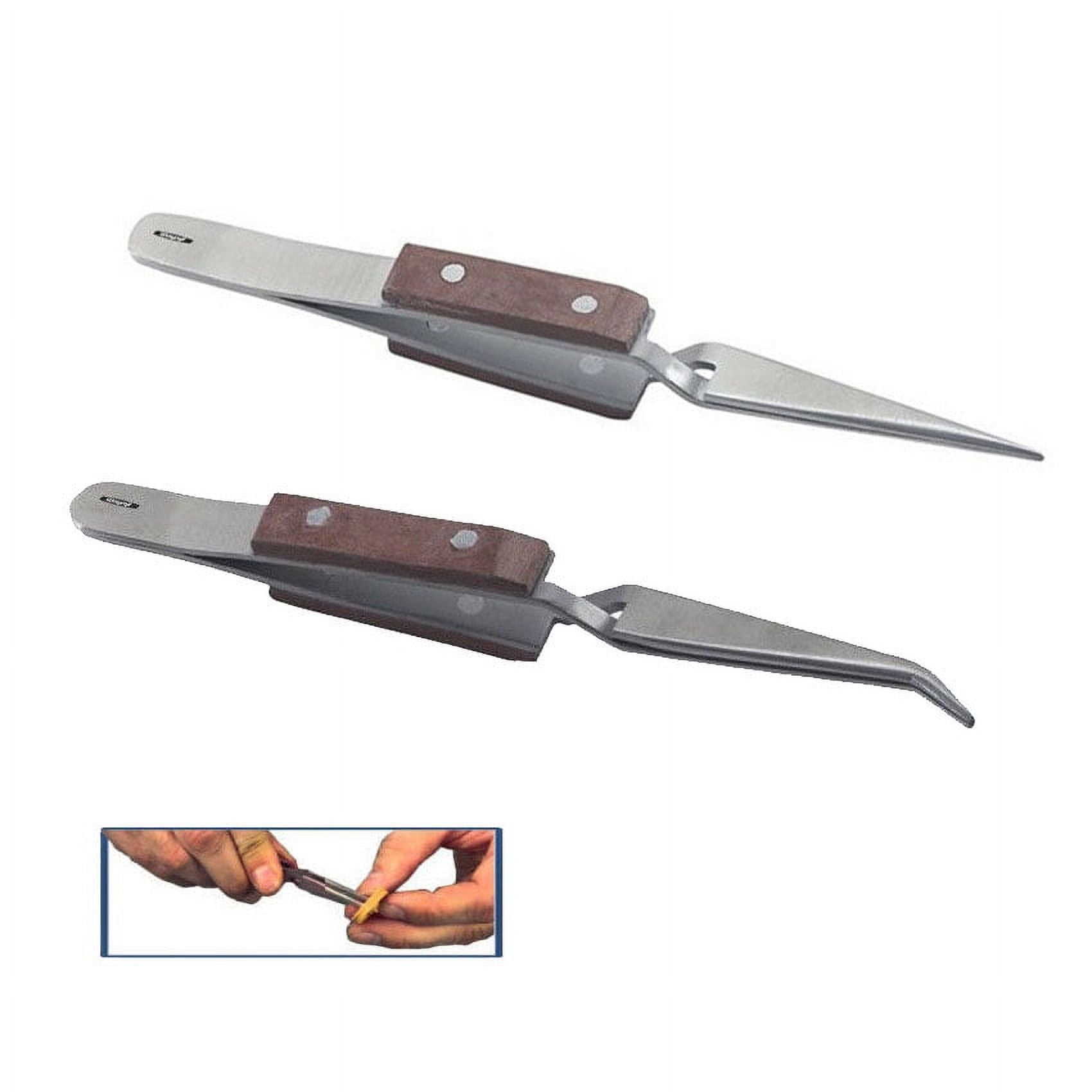 Curved Crosslock Tweezer with Fibre Grips Curved Crosslock Tweezer with Fibre Grips