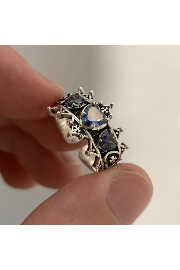 Womens Adjustable Ring with Cross Love Zircon Accent High Quality Fashion Jewelry Renaissance Copper Ring Thai Silver Plated Ring Elegant Gift for Her