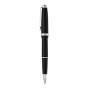 Cross Lume Medium Nib Fountain Pen with Polished Chrome Appointments and Polished Stainless Steel - Obsidian Black