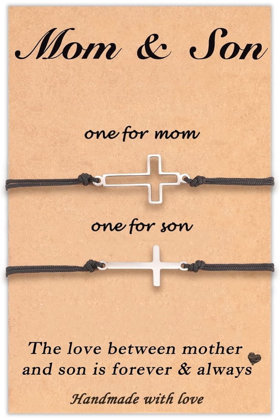 Cross Matching Bracelets Gifts for Dad Daughter/Mom Son/Mother Daughter/Dad Son, Gifts Ideas for Christmas Valentines Day Birthday