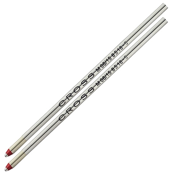 Cross Mini Ballpoint Pen Refill - Red - Medium - Replacement Pen Refill for Consistent Ink Flow - Smear-Resistant, Quick-Drying Formula - Smooth Laydown for Crisp Lines - Everyday Use - 2-Pack