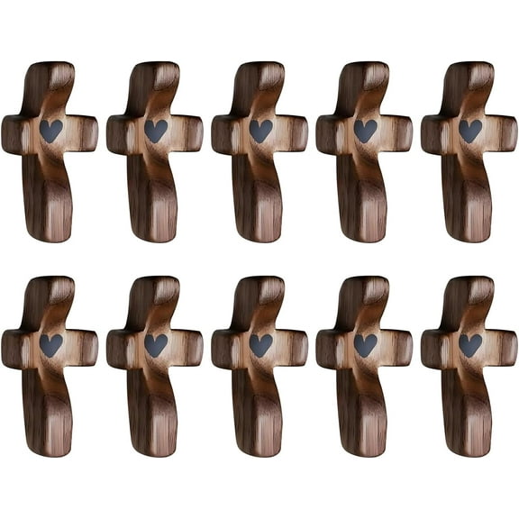 Cross My Heart/Encouragement Gift Wood Comfort Stress Relief Cross for Clutching, Clinging and Praying Religious Gift