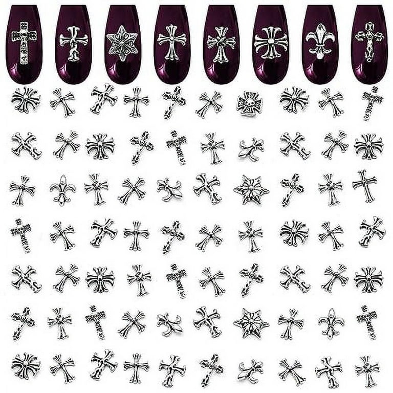 Cross Nail Charms for Nails Design - 100Pcs Metal Acrylic Nail Charms Bulk  Nail Supplies Goth Croc Charms Nails Supplies - Nail Art Party Girl Nail  Charm Cross Design Goth Nail Charms