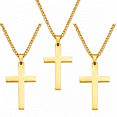 thumbnail image 1 of Cross Necklace, 25 Stainless Steel Mens Cross Pendant Chain Necklace for Men Women Catholic & Christian Religious Jewelry Gift, 1 of 9
