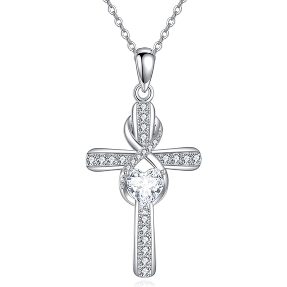 Cross Necklace 925 Sterling Silver Infinity Cross Necklace Cross Jewelry Gifts for Women
