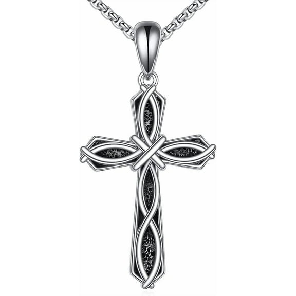 Cross Necklace 925 Sterling Silver Necklace Cross Jewelry for Men