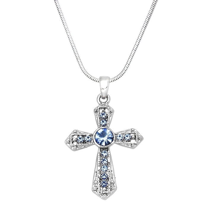 Freebird Jewelry Box Cross Necklace - Blue