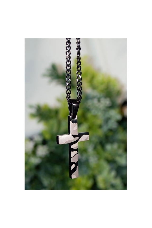 Cross Necklace - Camo & Black
