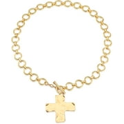 Cross Necklace Chunky Personalized Gold Cross Pendant Necklace Hammered Chunky Cross Necklace