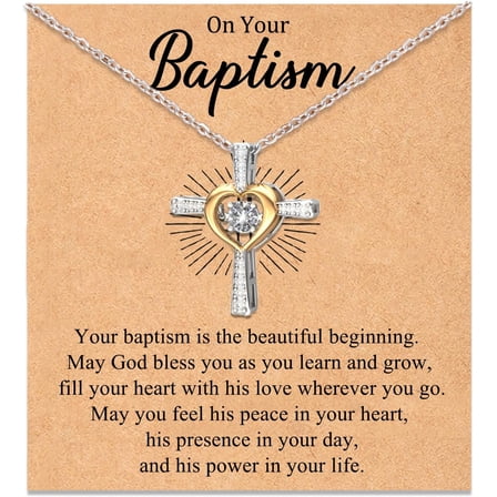 Cross Necklace First Communion Gifts Baptism Gifts for woman