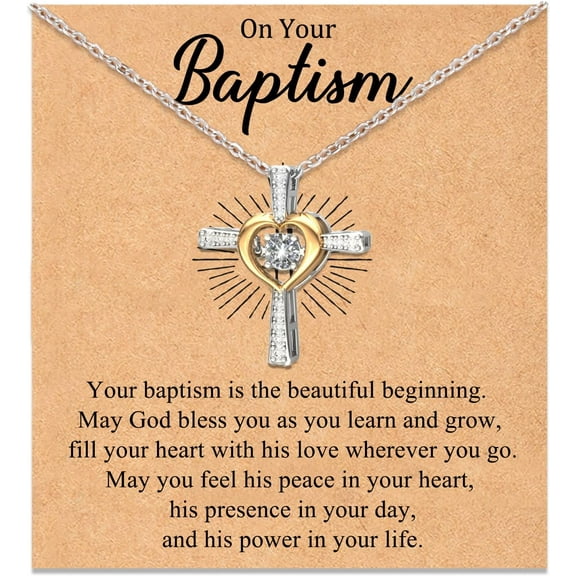 Cross Necklace First Communion Gifts Baptism Gifts for woman