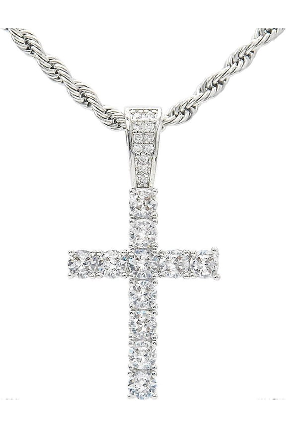 Cross Necklace For Men Women - Stainless Steel Cross Pendant Chain, Eye Of Horus