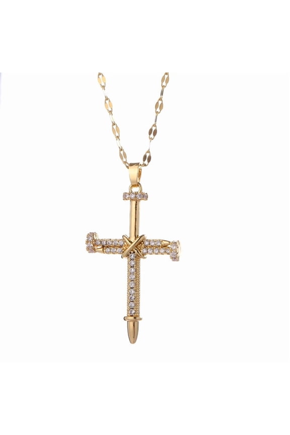 Cross Necklace Gold Cross Necklaces for Women Twisted Cross Infinity Open Loop Pendant Necklace for Womens Religious Jewelry
