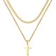 thumbnail image 1 of Cross Necklace for Men, Gold Black Silver Mens Cross Necklaces Stainless Steel Cross Pendant Necklace Simple Jewelry Gifts Cross Chain Necklace for Men, 1 of 7