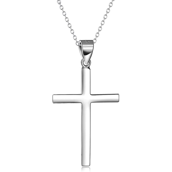 Cross Necklace Sterling Silver Cross Pendant for Men Women