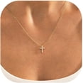 thumbnail image 1 of Cross Necklace for Women，14K Gold Plated Cross Necklace Layered Gold Cross Necklace Tiny Sideway Cross Choker Necklace Gold Cross Necklaces for Women Trendy Gold Jewelry Gifts for Women Trendy, 1 of 13