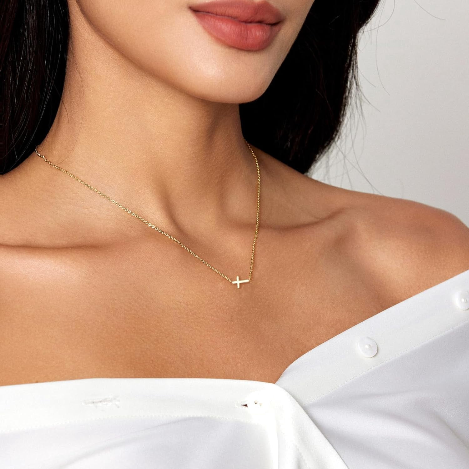 Cross Necklace for Women Dainty 14K Gold Plated Cross Necklace Layered — free download