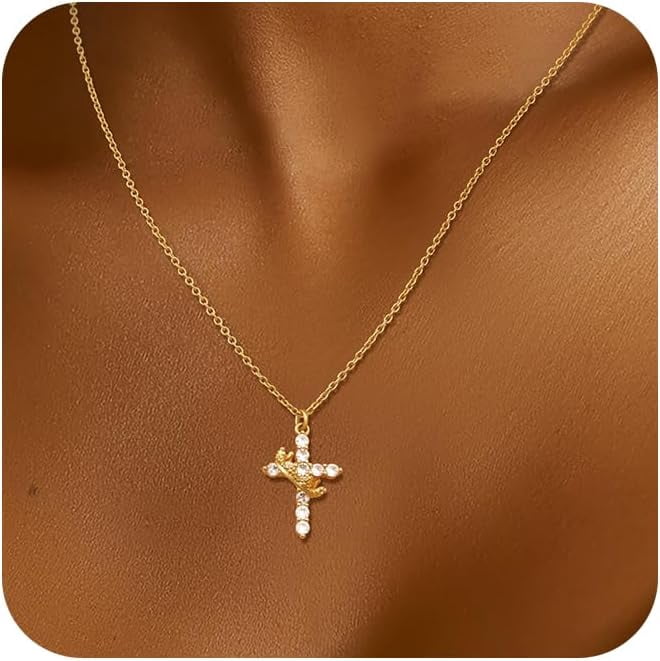 Cross Necklace For Women: Dainty 14K Gold/Silver/Rose Gold Cross ...