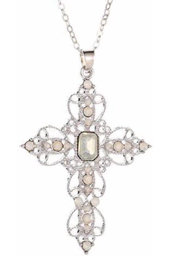 Cross Necklace for Women Dainty Fashion Colorful Crystal Cross Pendant Necklace Simple 14k Gold Plated Cross Necklace Charm Faith Religious Jewelry Gifts
