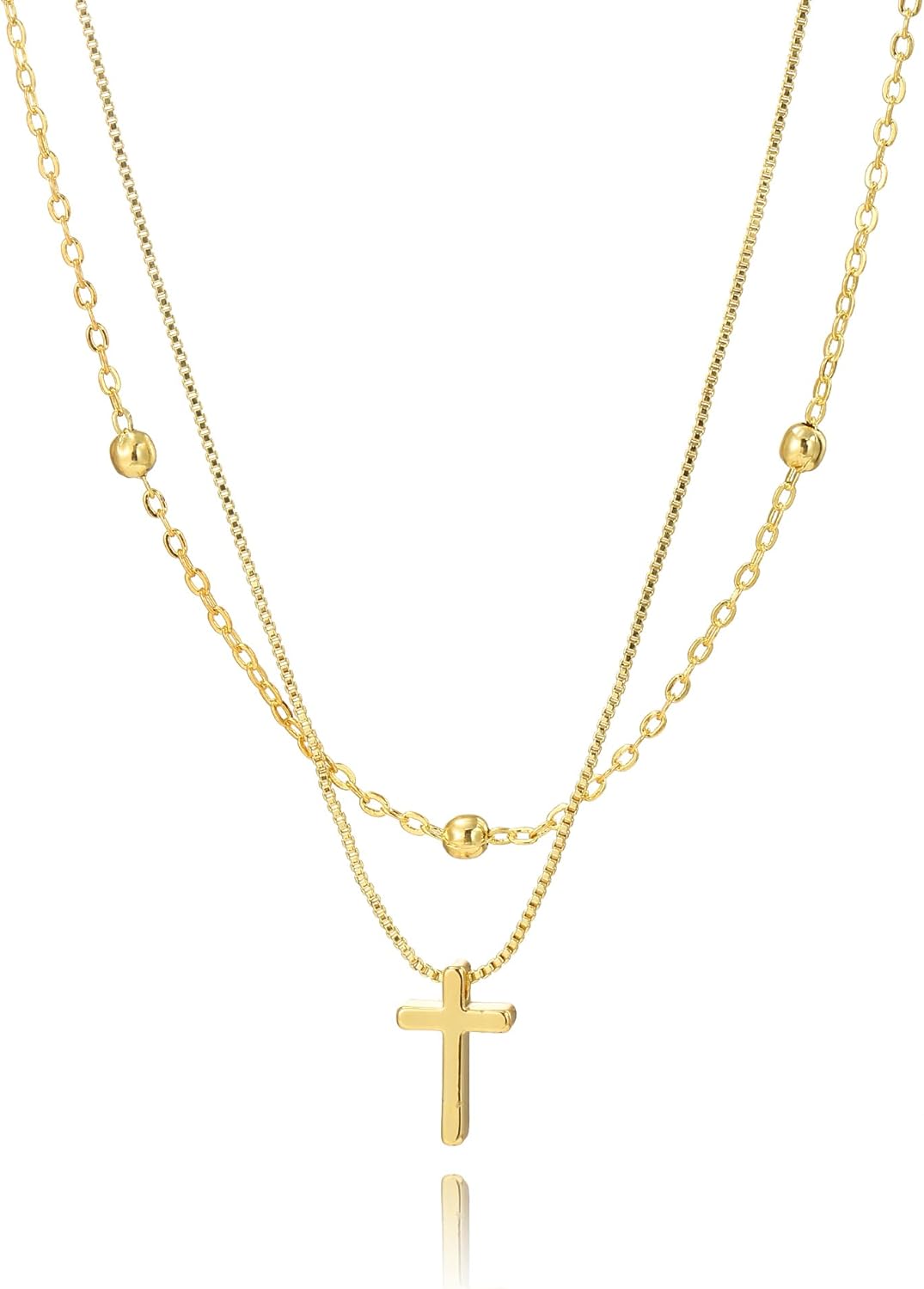 Cross Necklace for Women Stack, 16K Gold Plated Tiny Cute Choker ...