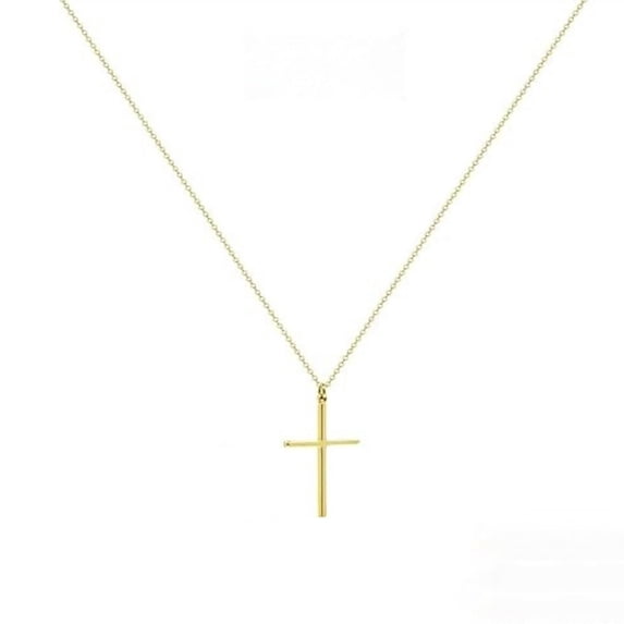 Cross Necklace for Women Trendy Gold Silver Plated Pendant Simple Cute Faith Charm Choker Drop Chain Non Tarnish Jewelry Gift Layered Statement
