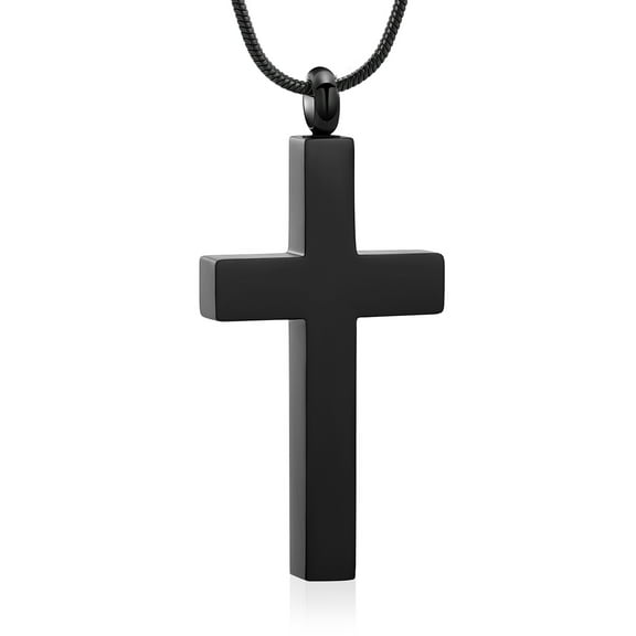 Cross Necklace for Ashes - Stainless Steel Keepsake Cremation Jewelry - Religious Cross Memorial Urn Necklace for Pet Human Ashes Pendant
