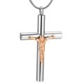 thumbnail image 1 of Cross Necklace for Ashes - Stainless Steel Keepsake Cremation Jewelry - Religious Cross Memorial Urn Necklace for Pet Human Ashes Pendant, 1 of 7