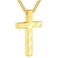 thumbnail image 1 of Cross Necklace for Men, 316L Stainless Steel Chain Pendant Bible Verse Religious Christian First Communion Confirmation Jewelry Gifts 22+2 Inches, 1 of 5