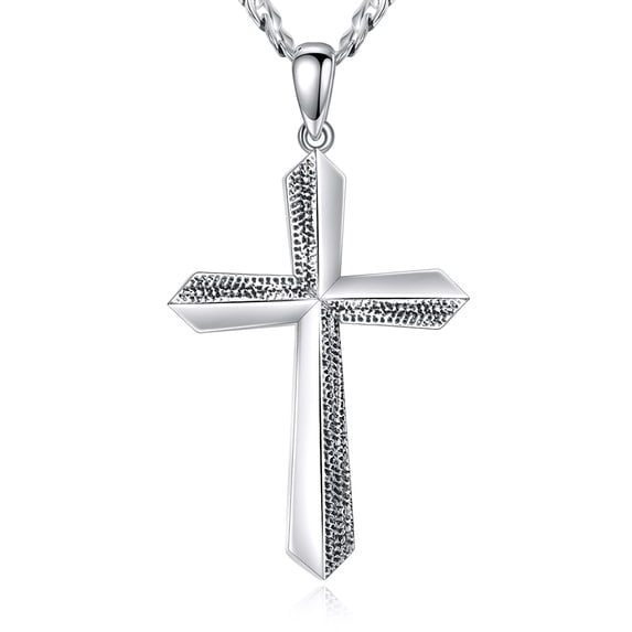 Cross Necklace for Men 925 Sterling Silver Cross Pendant Necklace ...