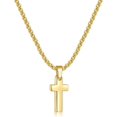 thumbnail image 1 of Cross Necklace for Men, Gold Plated Mens Cross Necklaces with 2.5mm Chain, 316L Stainless Steel Wheat Chain, 16-24 Inch, 1 of 11