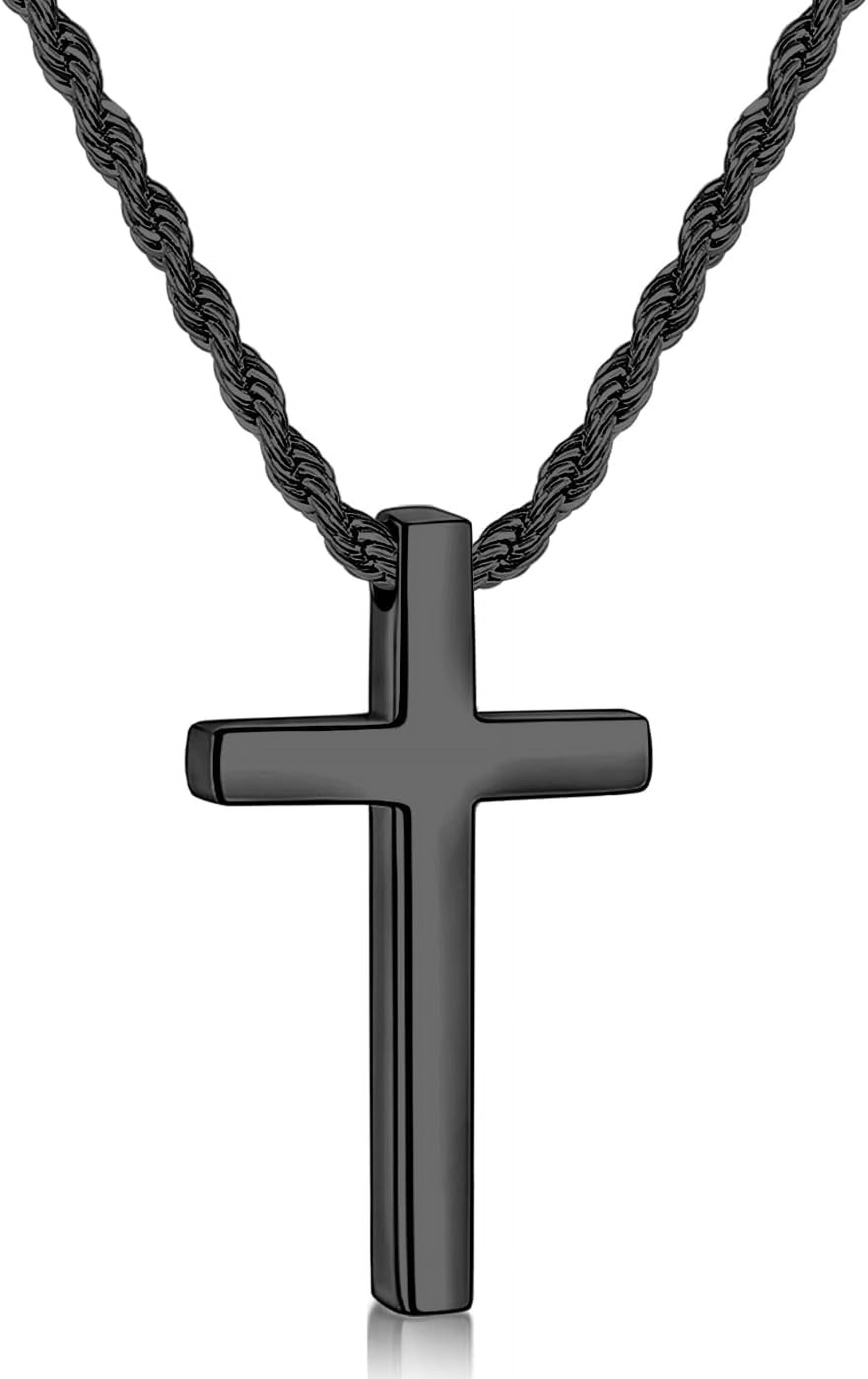 Cross Necklace for Men, Mens Cross Necklaces with 2.5mm Rope Chain ...