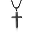 thumbnail image 1 of Cross Necklace for Men, Silver/Gold/Black Cross Pendant with 24" Chain, Religious Gifts for Men Women Christians, 1 of 4
