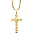 thumbnail image 1 of Cross Necklace for Men,Stainless Steel Black Gold Silver Jesus Christ Crucifix Pendant Necklaces Meaningful Religious Jewelry，60cm Rolo Chain, 1 of 6