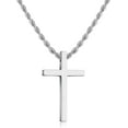 thumbnail image 1 of Cross Necklace for Men,Stainless Steel Black Silver Gold Cross Pendant Necklace for Men Cross Chain for Men 16-24 Inches Rope Chain, 1 of 7