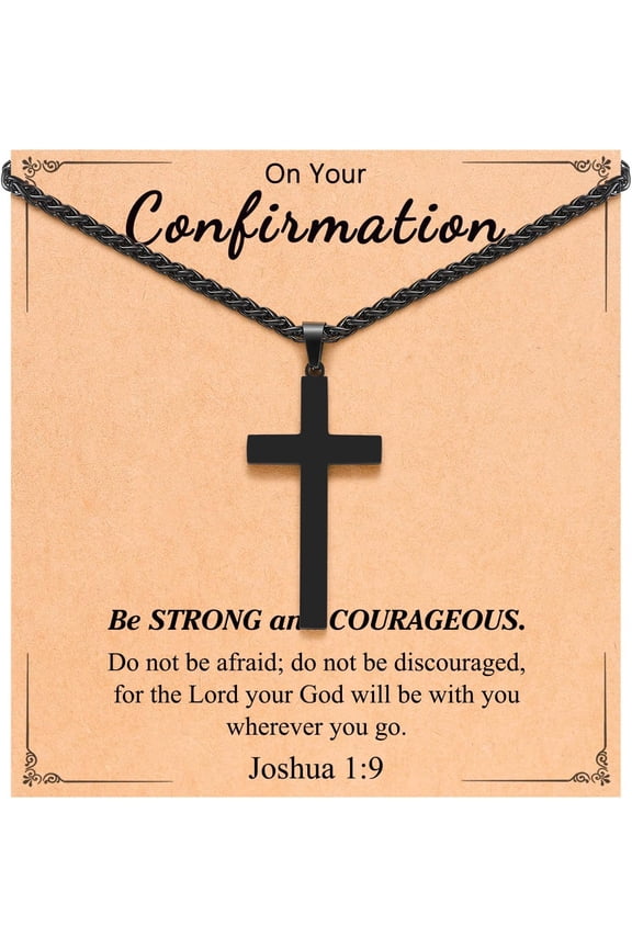 Cross Necklace for Men, Valentines Day Birthday Christmas Gifts for Son Grandson Nephew Brother Boyfriend Mens