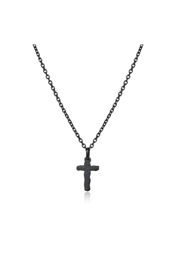 Cross Necklace for Men Women, Black Stainless Steel Durable Link Chain Crucifix Cross Pendant Necklaces