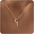thumbnail image 1 of Cross Necklace for Women - 14K Gold Plated Cubic Zirconia Cross Pendant Necklace Faith Necklaces Baptism/christian gifts, 1 of 6